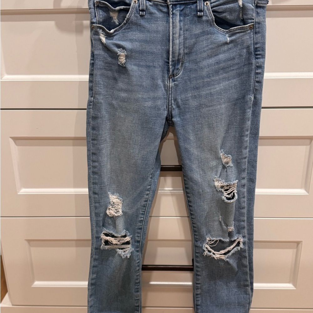 Distressed Blue Jeans